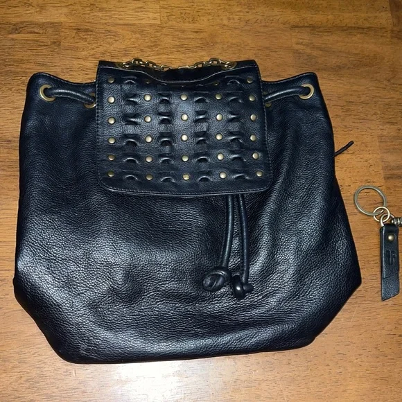 Frye Jade Studded Leather Backpack Frye Jade Studded Leather Backpack, ADJUSTABLE Chain/Leather  main image 3
